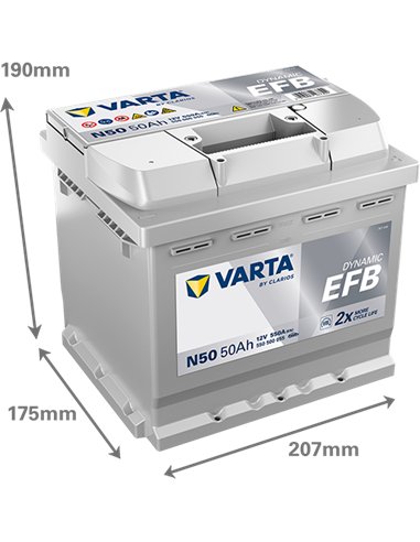 VARTA DYNAMIC EFB N50 12V 50Ah 550A VARTA DYNAMIC EFB N50 12V 50Ah 550A