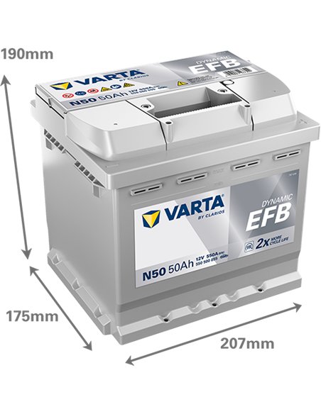 VARTA DYNAMIC EFB N50 12V 50Ah 550A VARTA DYNAMIC EFB N50 12V 50Ah 550A