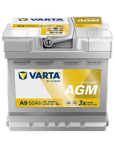VARTA DYNAMIC AGM START-STOP A9 12V 50Ah 540A VARTA DYNAMIC AGM START-STOP A9 12V 50Ah 540A