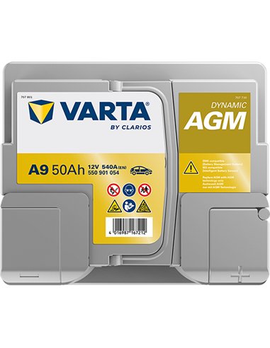 VARTA DYNAMIC AGM START-STOP A9 12V 50Ah 540A VARTA DYNAMIC AGM START-STOP A9 12V 50Ah 540A