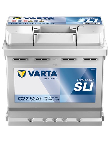 VARTA DYNAMIC SLI C22 12V 52Ah 470A VARTA DYNAMIC SLI C22 12V 52Ah 470A