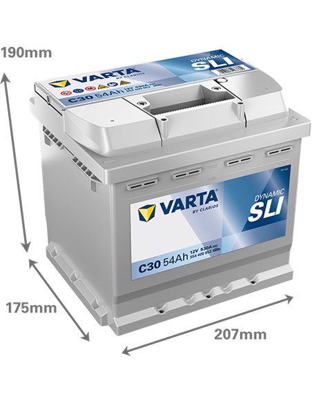 VARTA DYNAMIC SLI C30 12V 54Ah 530A VARTA DYNAMIC SLI C30 12V 54Ah 530A