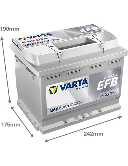 VARTA DYNAMIC EFB N60 12V 60Ah 640A