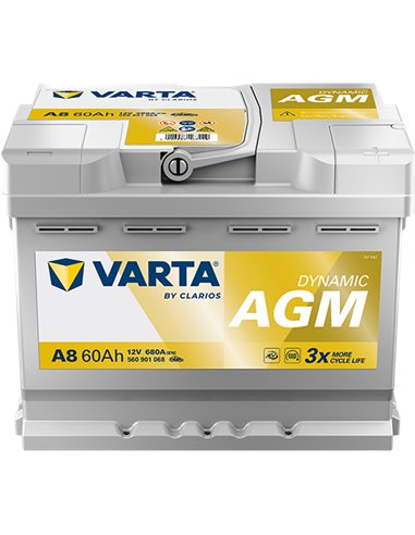 VARTA DYNAMIC AGM START-STOP A8 12V 60Ah 680A VARTA DYNAMIC AGM START-STOP A8 12V 60Ah 680A