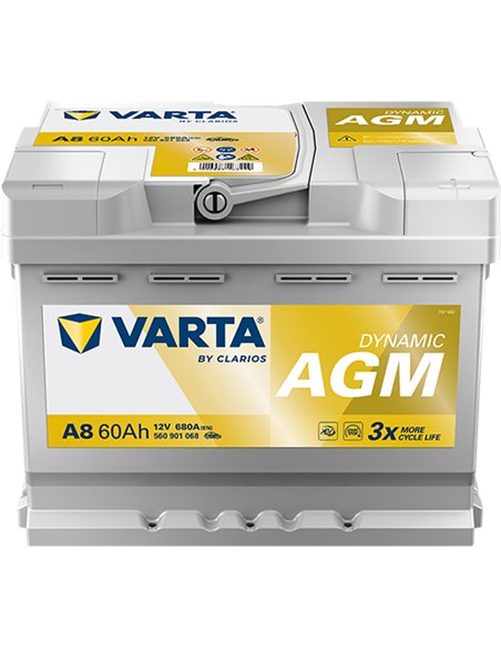 VARTA DYNAMIC AGM START-STOP A8 12V 60Ah 680A VARTA DYNAMIC AGM START-STOP A8 12V 60Ah 680A