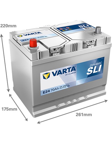 VARTA DYNAMIC SLI E24 12V 70Ah 630A
