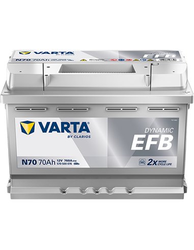 VARTA DYNAMIC EFB N70 12V 70Ah 760A VARTA DYNAMIC EFB N70 12V 70Ah 760A