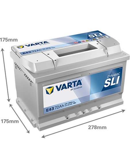 VARTA DYNAMIC SLI E43 12V 72Ah 680A