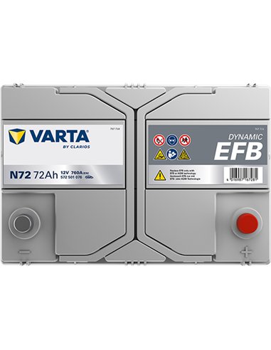 VARTA DYNAMIC EFB N72 12V 72Ah 760A