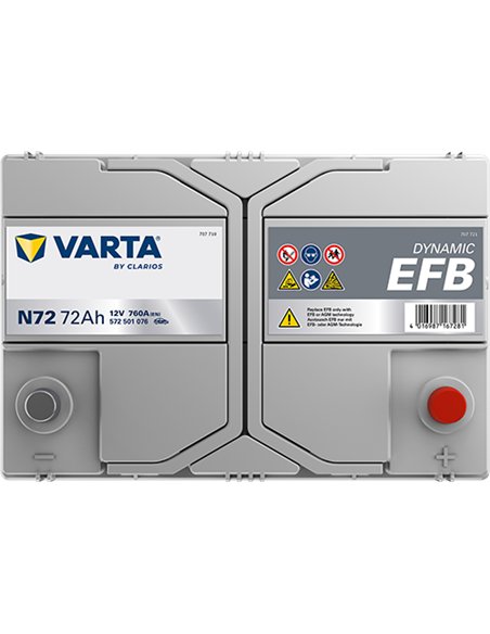 VARTA DYNAMIC EFB N72 12V 72Ah 760A
