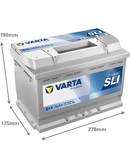 VARTA DYNAMIC SLI E11 12V 74Ah 680A VARTA DYNAMIC SLI E11 12V 74Ah 680A