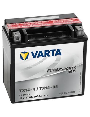 VARTA POWERSPORTS AGM 12V 12Ah 200A - Borna Inversa (stanga +)