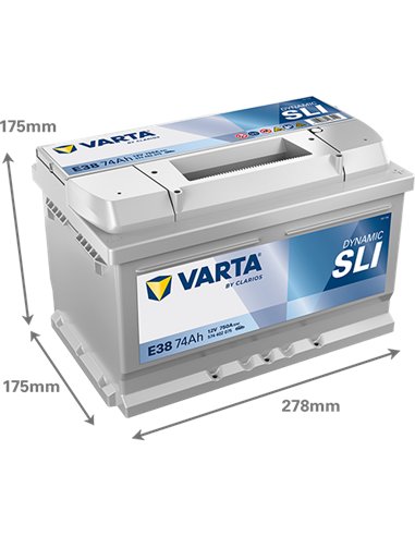 VARTA DYNAMIC SLI E38 12V 74Ah 750A VARTA DYNAMIC SLI E38 12V 74Ah 750A