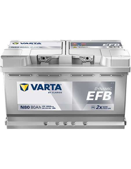 VARTA DYNAMIC EFB N80 12V 80Ah 800A VARTA DYNAMIC EFB N80 12V 80Ah 800A