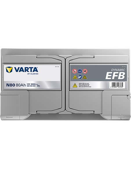 VARTA DYNAMIC EFB N80 12V 80Ah 800A VARTA DYNAMIC EFB N80 12V 80Ah 800A