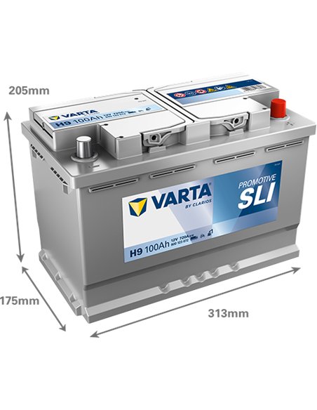 VARTA PROMOTIVE SLI H9 12V 100Ah 720A VARTA PROMOTIVE SLI H9 12V 100Ah 720A