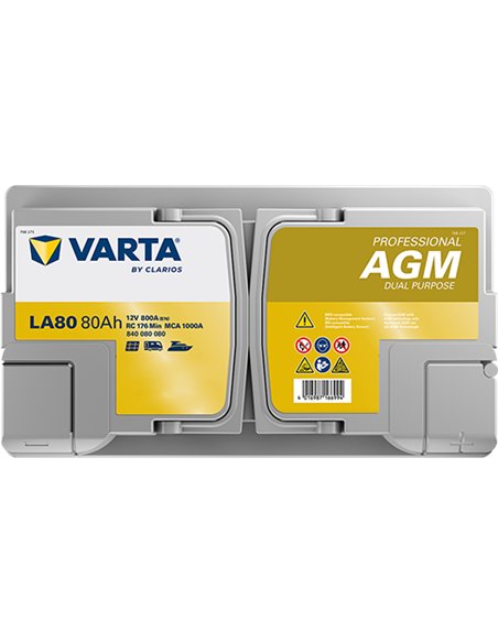 VARTA PROFESSIONAL AGM LA80 12V 80Ah 800A VARTA PROFESSIONAL AGM LA80 12V 80Ah 800A