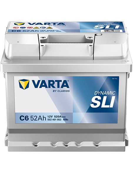 VARTA DYNAMIC SLI C6 12V 52Ah 520A VARTA DYNAMIC SLI C6 12V 52Ah 520A