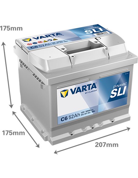 VARTA DYNAMIC SLI C6 12V 52Ah 520A VARTA DYNAMIC SLI C6 12V 52Ah 520A