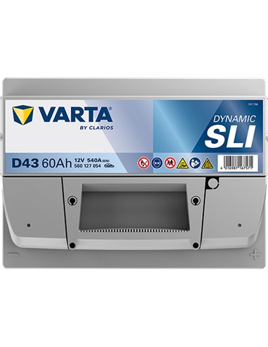 VARTA DYNAMIC SLI D43 12V 60Ah 540A VARTA DYNAMIC SLI D43 12V 60Ah 540A