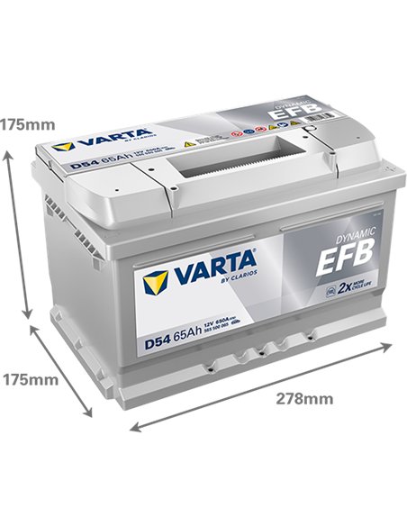 VARTA DYNAMIC EFB D54 12V 65Ah 650A