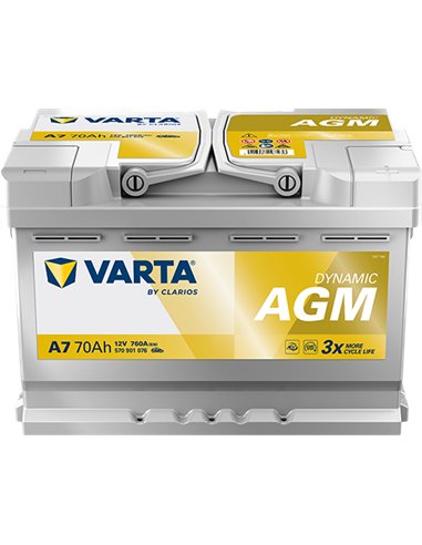 VARTA DYNAMIC AGM A7 12V 70Ah 760A VARTA DYNAMIC AGM A7 12V 70Ah 760A