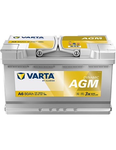 VARTA DYNAMIC AGM A6 12V 80Ah 800A VARTA DYNAMIC AGM A6 12V 80Ah 800A