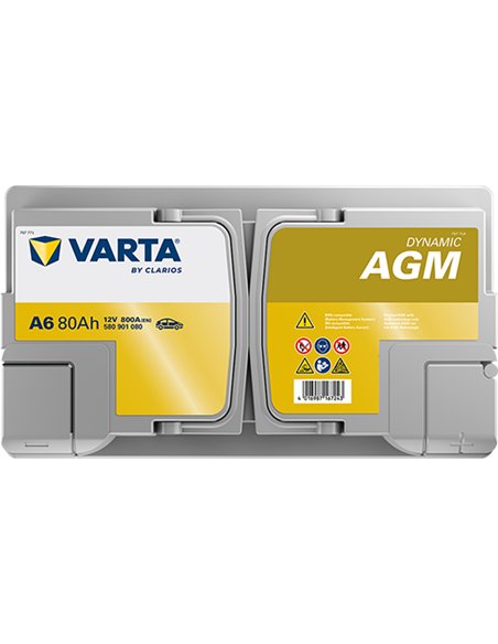 VARTA DYNAMIC AGM A6 12V 80Ah 800A VARTA DYNAMIC AGM A6 12V 80Ah 800A