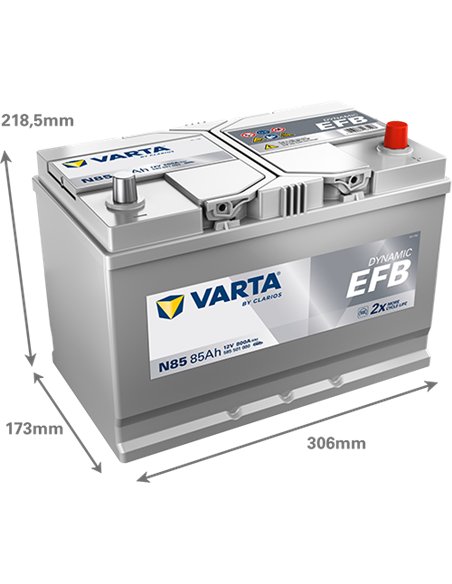 VARTA DYNAMIC EFB N85 12V 85Ah 800A VARTA DYNAMIC EFB N85 12V 85Ah 800A