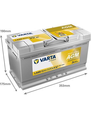 VARTA DYNAMIC AGM LA95 12V 95Ah 850A