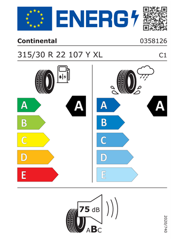 CONTINENTAL ECOCONTACT 6 * 315/30 R22 107Y XL CONTINENTAL ECOCONTACT 6 * 315/30 R22 107Y XL