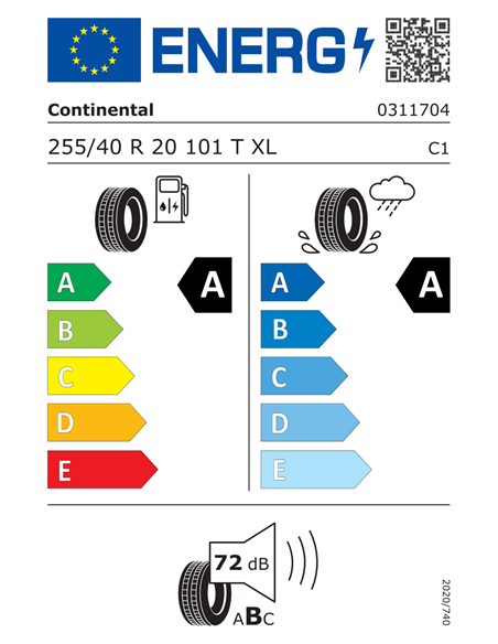 CONTINENTAL ECOCONTACT 6 Q CONTISEAL 255/40 R20 101T XL