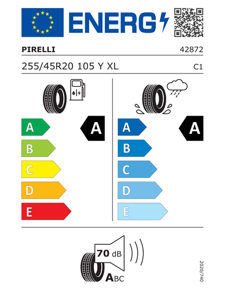 PIRELLI PZERO E 255/45 R20 105Y XL RUNFLAT