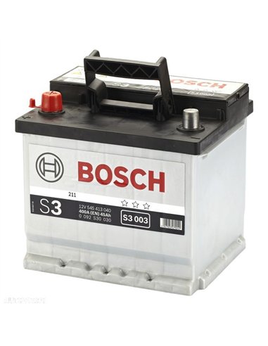 BOSCH S3 12V 45Ah 400A - Borna Inversa (stanga +) BOSCH S3 12V 45Ah 400A - Borna Inversa (stanga +)