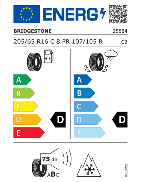 BRIDGESTONE BLIZZAK W995 8PR 205/65 R16C 107/105R