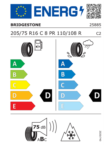 BRIDGESTONE BLIZZAK W995 MULTICELL 205/75 R16C 110/108R
