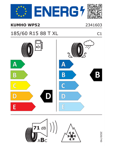 KUMHO WP52 185/60 R15 88T XL KUMHO WP52 185/60 R15 88T XL