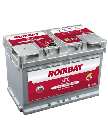 ROMBAT EFB START-STOP 12V 70Ah 650A - Borna Normala (dreapta +)
