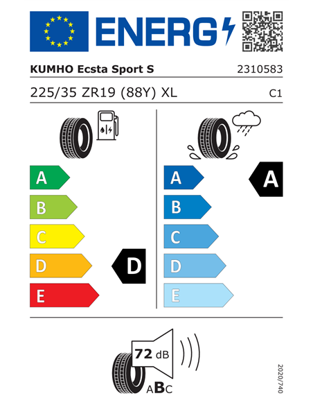 KUMHO PS72 225/35 R19 88Y XL