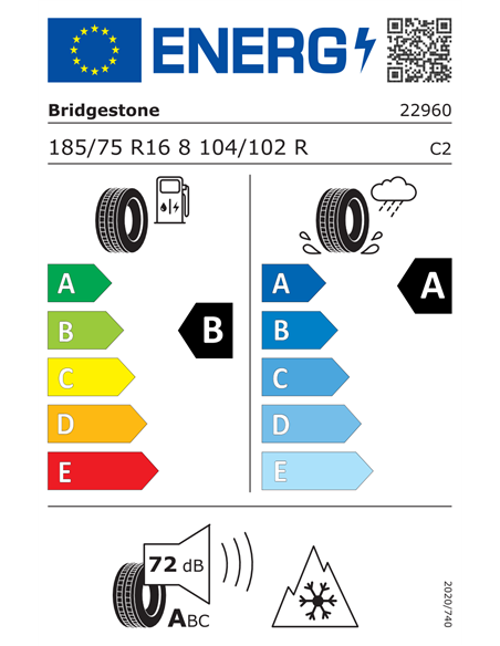 BRIDGESTONE DURAVIS ALL SEASON EVO ENLITEN 185/75 R16C 104/102R