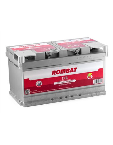 ROMBAT EFB START-STOP 12V 75Ah 760A - Borna Normala (dreapta +)