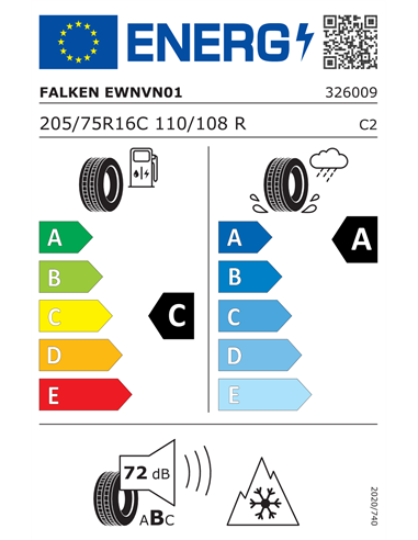 FALKEN EUROWINTER VAN01 205/75 R16C 110/108R FALKEN EUROWINTER VAN01 205/75 R16C 110/108R