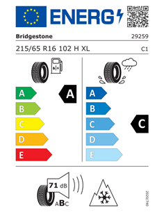 BRIDGESTONE WEATHER CONTROL A005 EVO 215/65 R16 102H XL 2