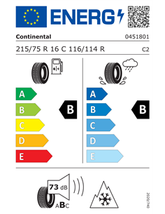 CONTINENTAL VANCONTACT AS ULTRA 215/75 R16C 116/114R 2