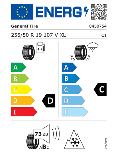GENERAL TIRE SNOW GRABBER PLUS 255/50 R19 107V XL