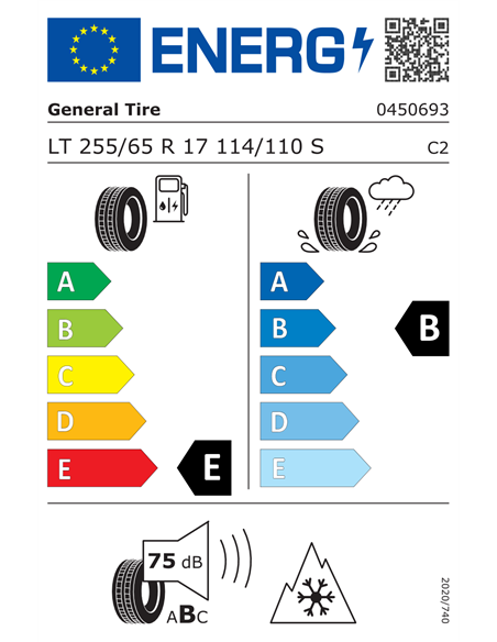GENERAL TIRE GRABBER AT3 255/65 R17 114/110S