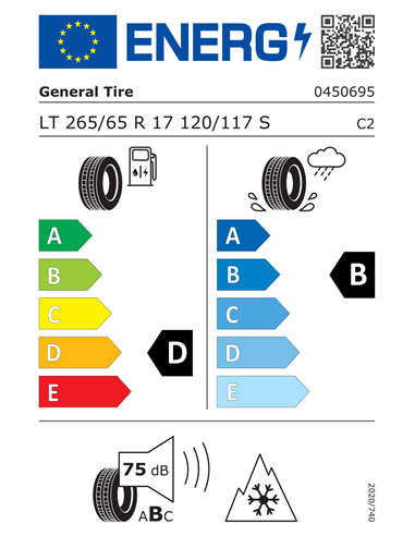 GENERAL TIRE GRABBER AT3 265/65 R17 120/117S