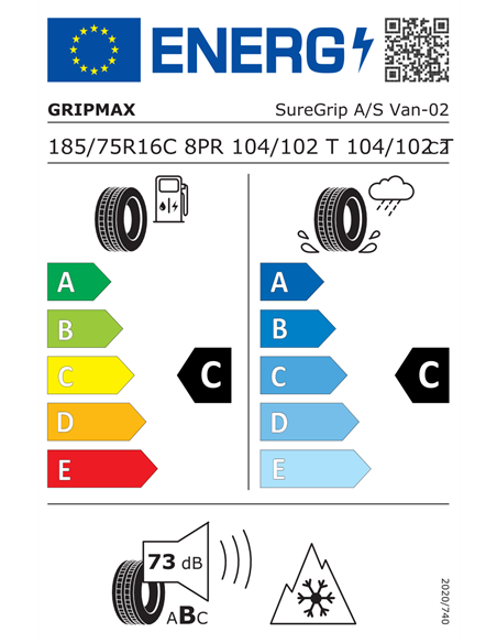 GRIPMAX SUREGRIP AS VAN 8PR 185/75 R16C 104/102T