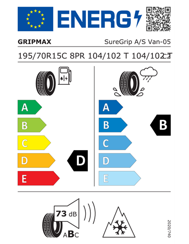 GRIPMAX SUREGRIP AS VAN 8PR 195/70 R15C 104/102T