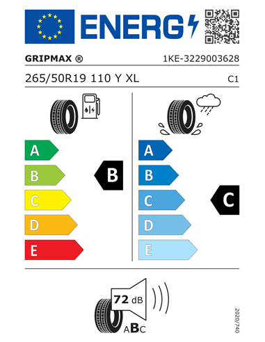 GRIPMAX STATURE HT 265/50 R19 110Y XL